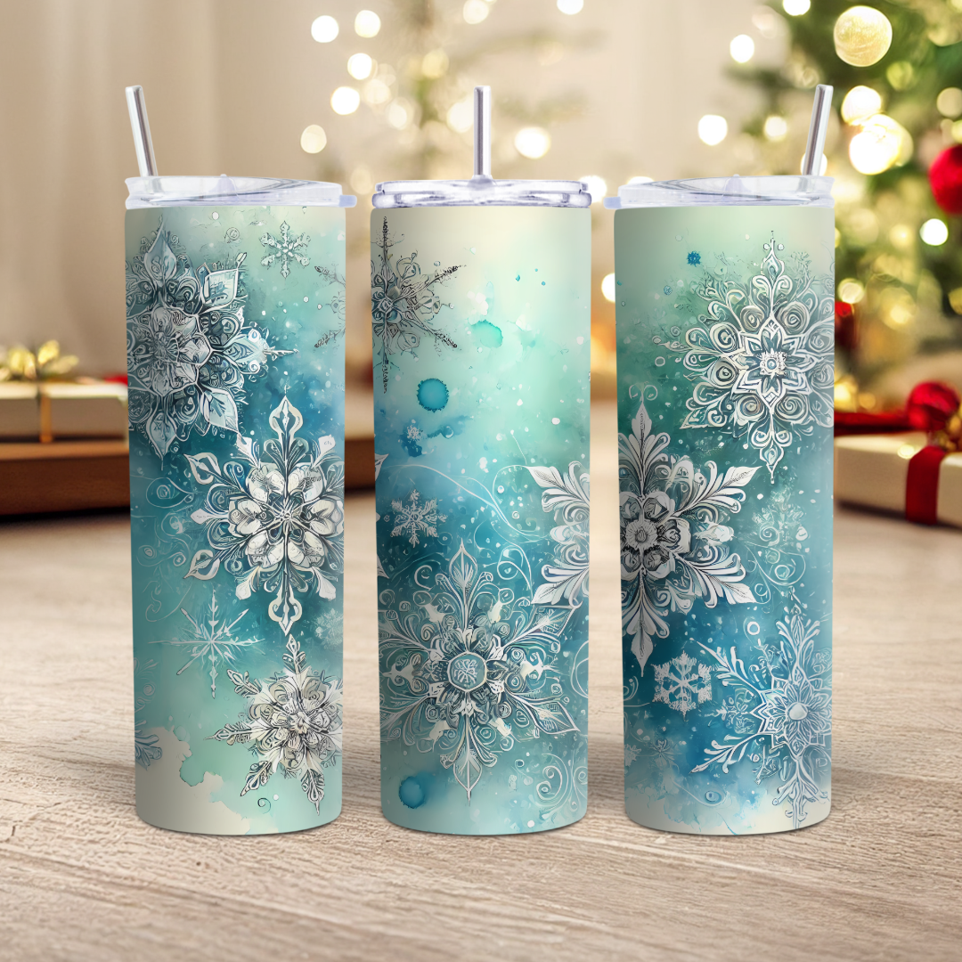 Blue Snow Flakes Christmas