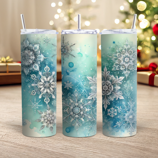 Blue Snow Flakes Christmas