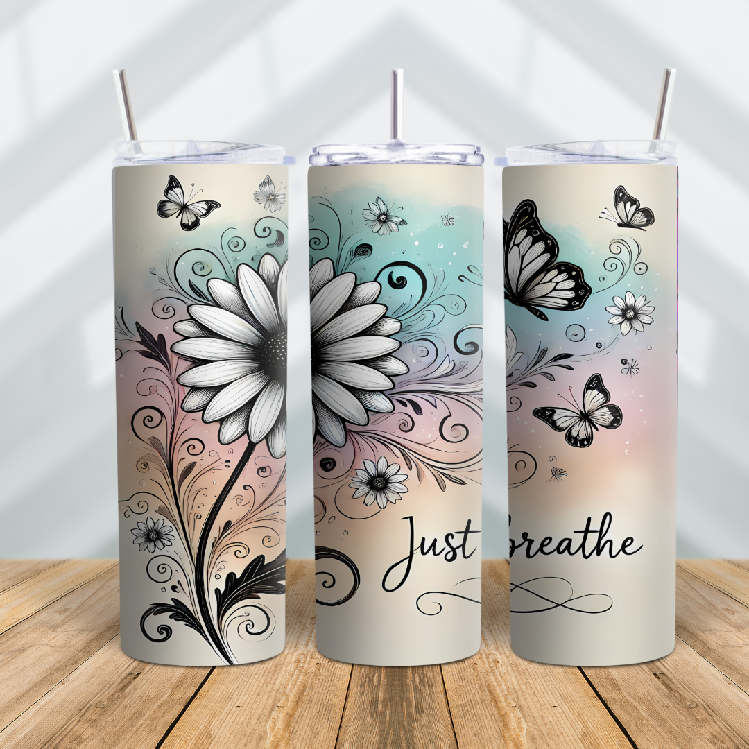 Daisy Just Breathe Tumbler