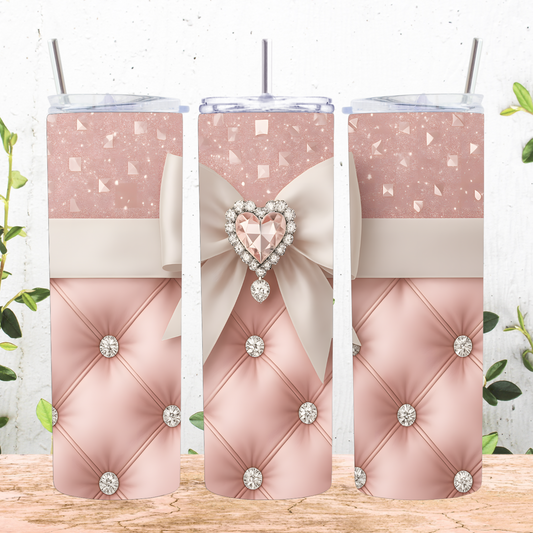 Subtle Heart Bow Tumbler
