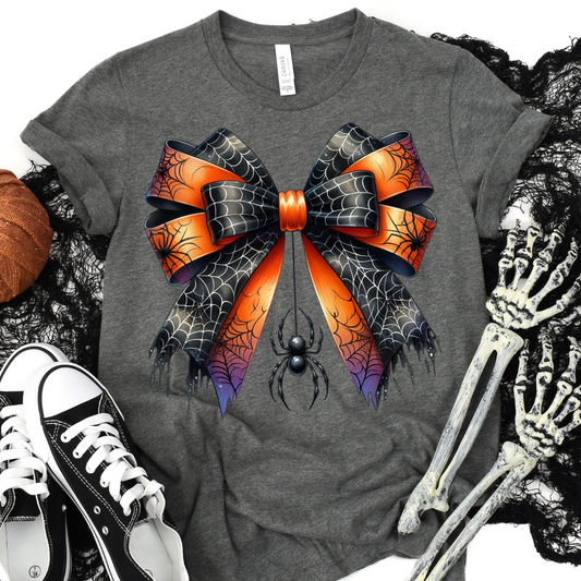 Adult Size Spooky Spider Coquette BowT-Shirt