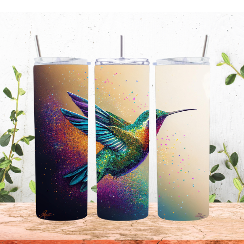 Purple Ombre Hummingbird 20oz Tumbler