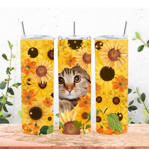 Sunflower Kitten 20oz Tumbler