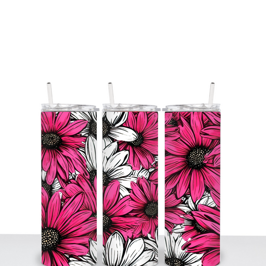 Pink and White Daisies 20oz Tumbler