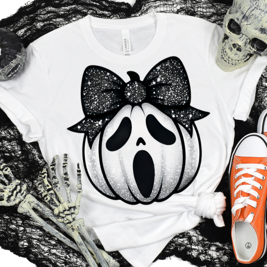 Adult Size Pumpkin Ghost Face T-Shirt