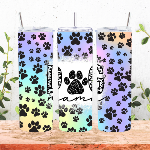 Pastel/Neon Dog Mama 20oz Tumbler