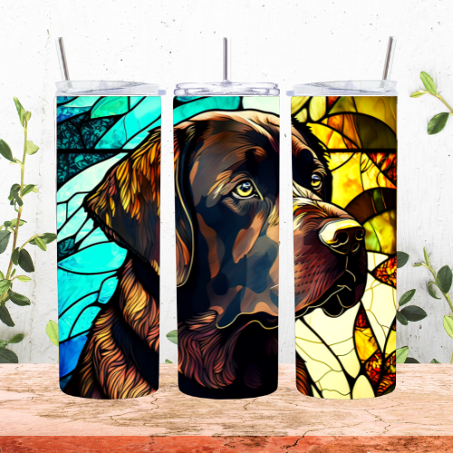 Dog Stain Glass 20oz Tumbler