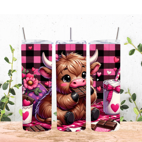 Chocolate Valentine's Cow Tumbler