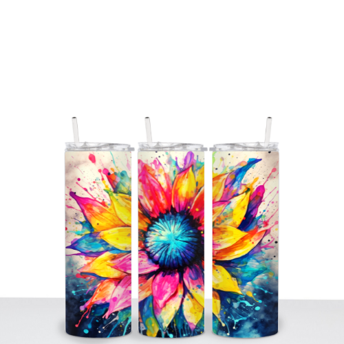 Water Color Sunflower 20oz Subliminal Tumbler