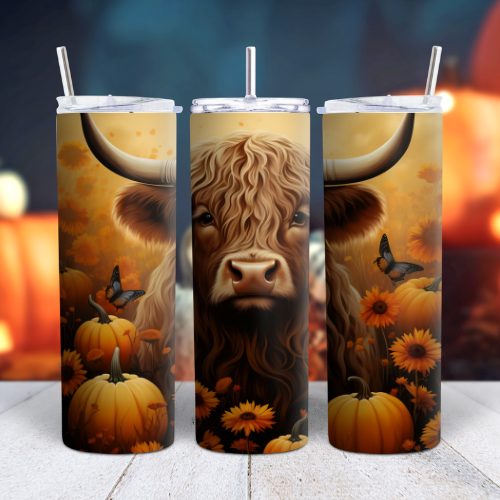 Brown Moo Pumpkin Fall 20oz Tumbler