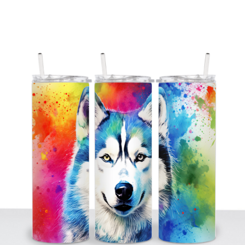 Rainbow Husky 20oz Tumbler