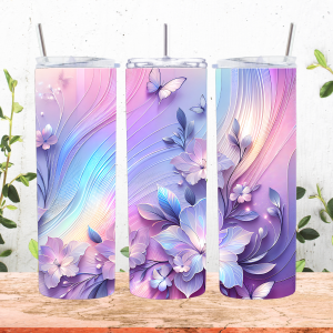 Lilac Floral Tumbler Stainless Steel Tumbler