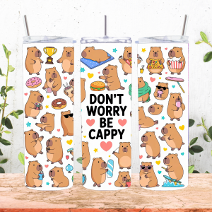 Don't Worry Be Cappy Stainless Steel Tumbler