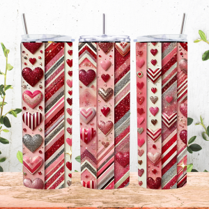 Hearts and Lines Stainless Steel Tumbler